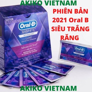 [Hộp 14goi]Miếng dán trắng răng ❤ FREESHIP ❤ Miếng dán răng  oral b 3D White Luxe Advanced - oral b (Có bill hàng úc)
