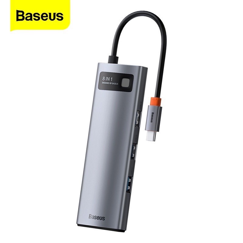 HUB chuyển đổi Baseus 8in1 USB-C To 4K HDMI,PD Charging Port,3 USB 3.0,SD/TF