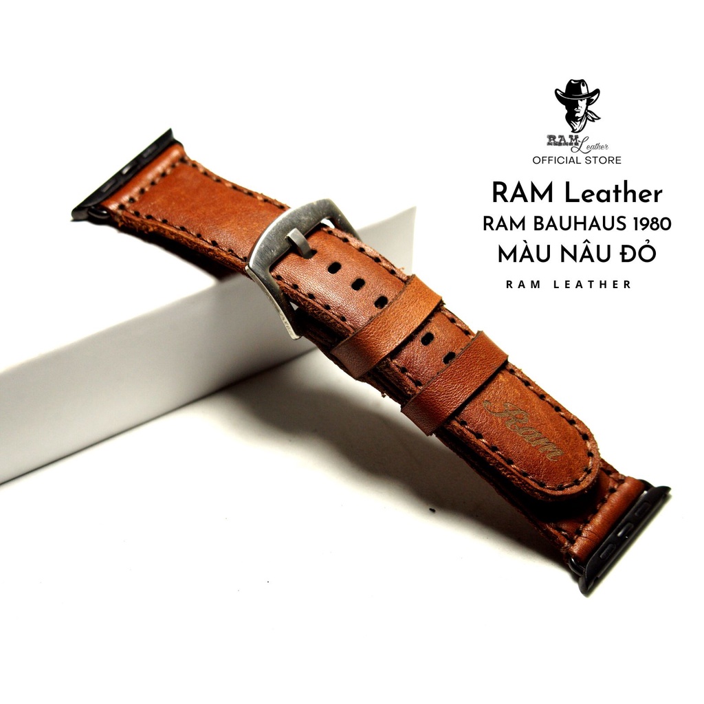 Dây đồng hồ Apple Watch , Iwatch , Iphone Watch Da Bò Thật By RAM Leather Bền Đẹp