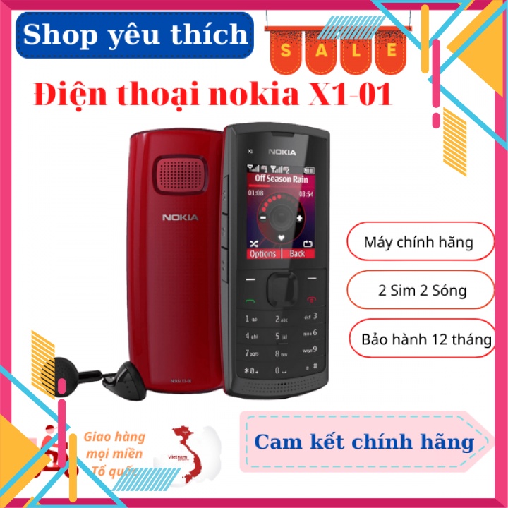 Điện thoại cổ nokia x1-01 máy dùng 2 sim, nghe gọi cực tốt tặng kèm pin sạc -Bảo hành 12 tháng