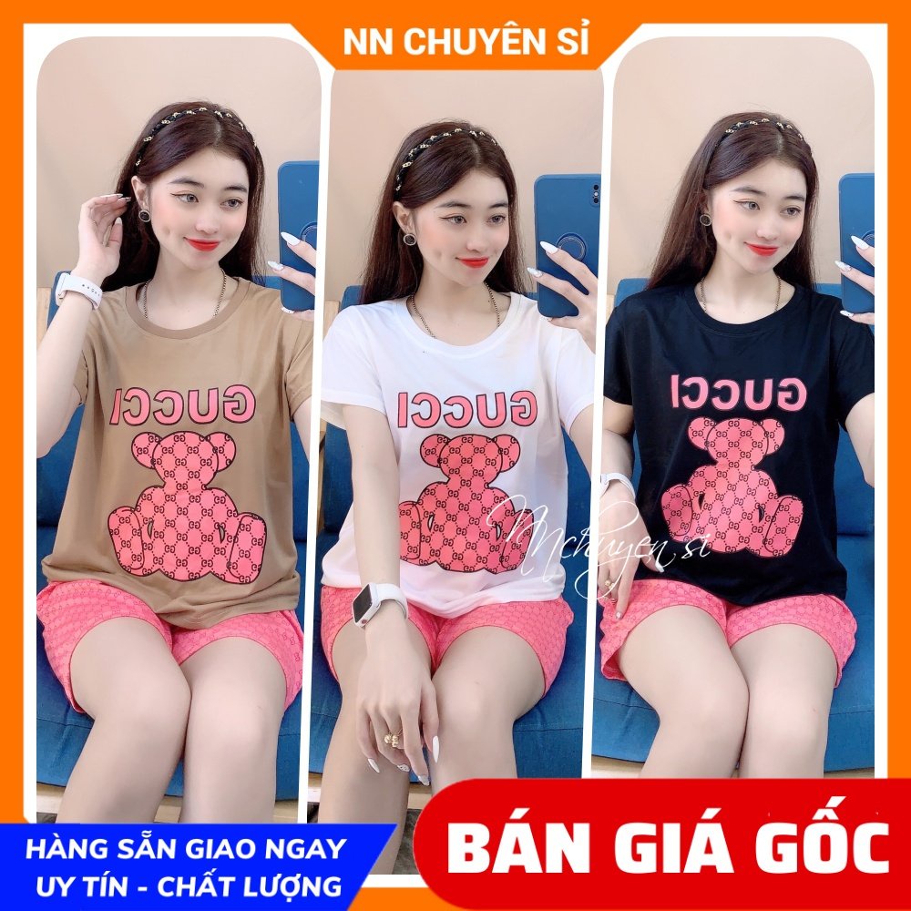 Đồ bộ thun đùi nữ mặc nhà chất vải mềm mát BTT96