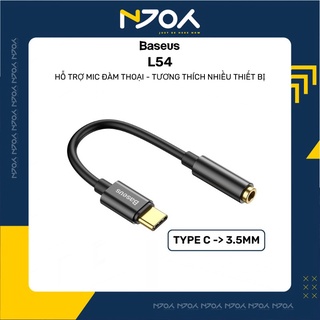 Jack Chuyển Đổi Tai Nghe Type C Sang 3.5mm Chính Hãng Baseus L54 Hỗ Trợ Mic Dành Cho Samsung Xiaomi Oppo Huawei