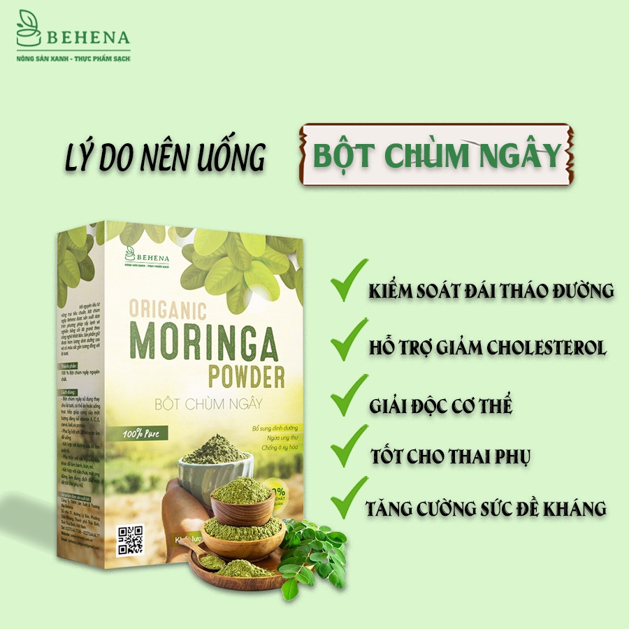 Bột Chùm Ngây cho bé ăn dặm nguyên chất organic sấy lạnh Chính Hãng Behena