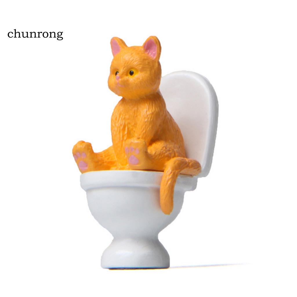 Cr Mô Hình Đồ Chơi Chú Mèo Ngồi Toilet Mini Chống Trầy Xước Cho Trẻ Em