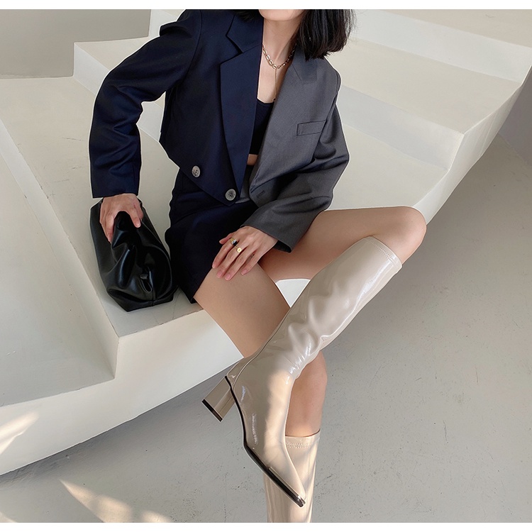 Boot đùi, bốt da cao cấp nữ viền kim loại sang chảnh, hàng loại 1