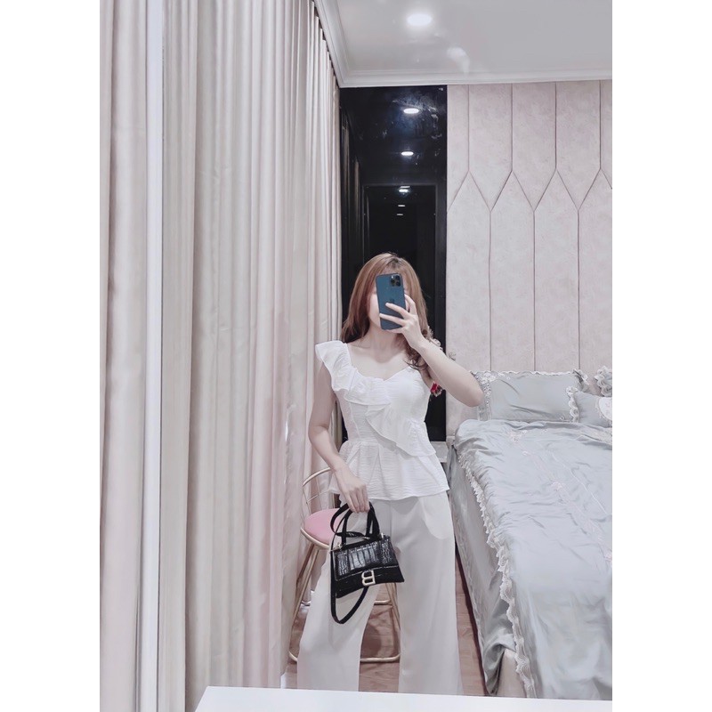 SNU168 - SET NỮ ÁO TRẮNG BÈO VAI DÂY QUẦN ỐNG SỚ | BigBuy360 - bigbuy360.vn
