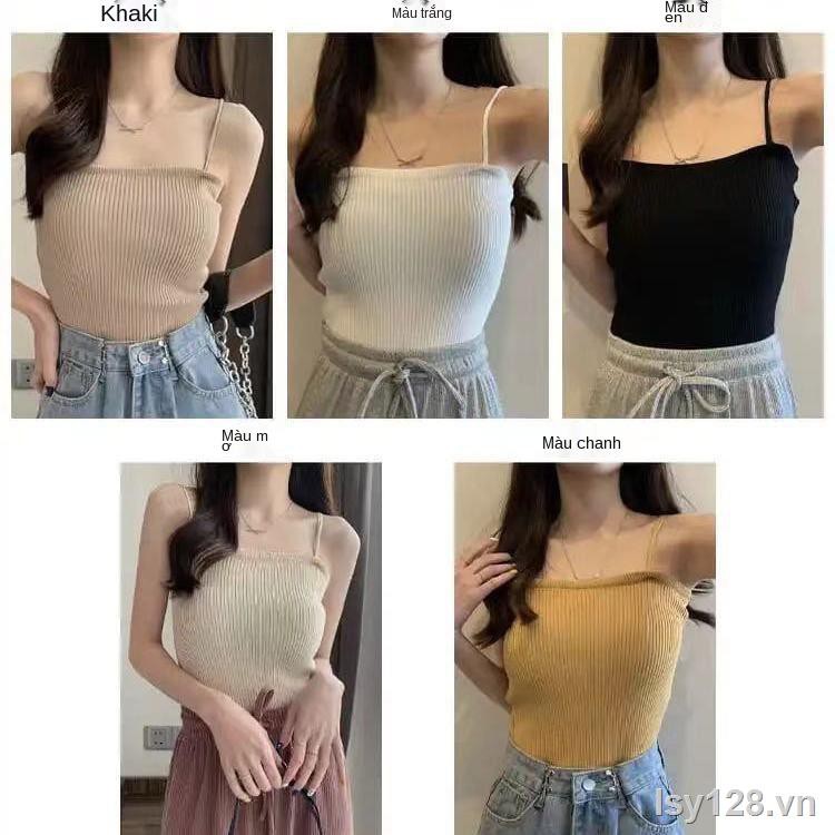 áo croptop✖❍[Single / Two Pieces] Phiên bản mùa hè của Hàn Quốc chiếc áo yếm nữ nhỏ màu camisole mỏng manh phụ ngắn đáy trễ