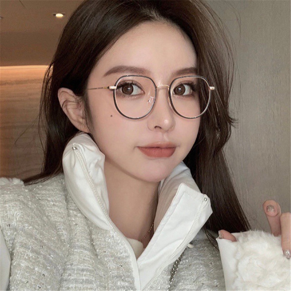 Kính Mát Gọng Kim Loại Tròng Hình Đa Giác Thời Trang unisex