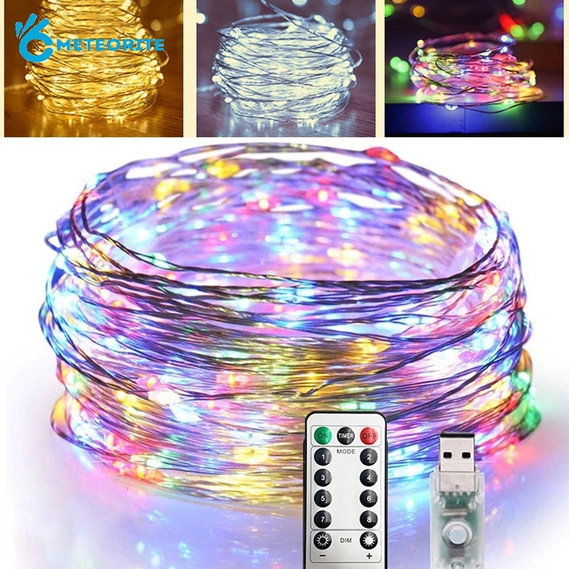 Dây Đèn LED Bằng Đồng Điều Khiển Từ Xa 8 Chế Độ Chống Nước Với Điều Khiển Từ Xa