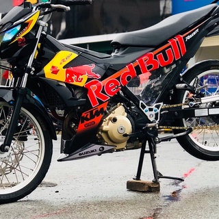 Tem Rời Suzuki Raider Satria Logo Red Bull Dán Xe Đen