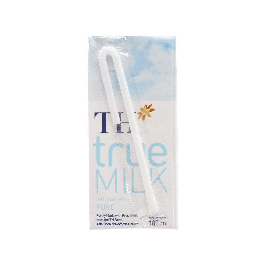 Lốc 4 hộp sữa tươi tiệt trùng nguyên chất không đường TH true MILK 180ml