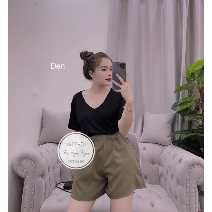 Quần đùi lưng cao cạp chun cạp chữ chất thô mềm siêu đẹp | BigBuy360 - bigbuy360.vn