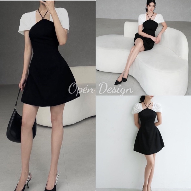 VÁY CỔ YẾM BUỘC DÂY CÁCH ĐIỆU TAY SANG CHẢNH