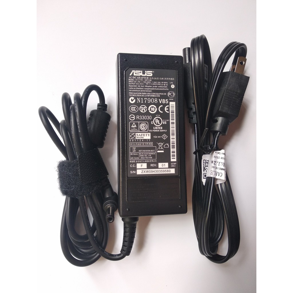 Sạc Laptop Asus 19V – 3.42A – 65W chân thường (ADAPTER ASUS 19V-3.42A) loại tốt + Kèm dây nguồn