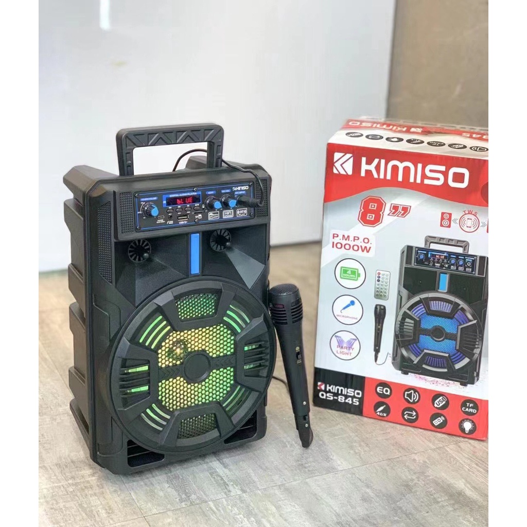 Loa Bluetooth Karaoke KIMISO QS-845 (Bass 8&quot;, 1 Micro có dây)