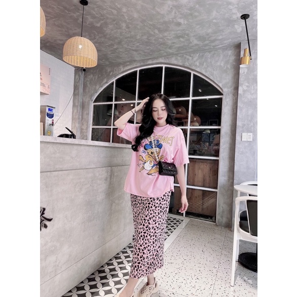 HÀNG LOẠI 1 SET ÁO THUN CHÂN VÁY BEO NỮ TÍNH NĂNG ĐỘNG