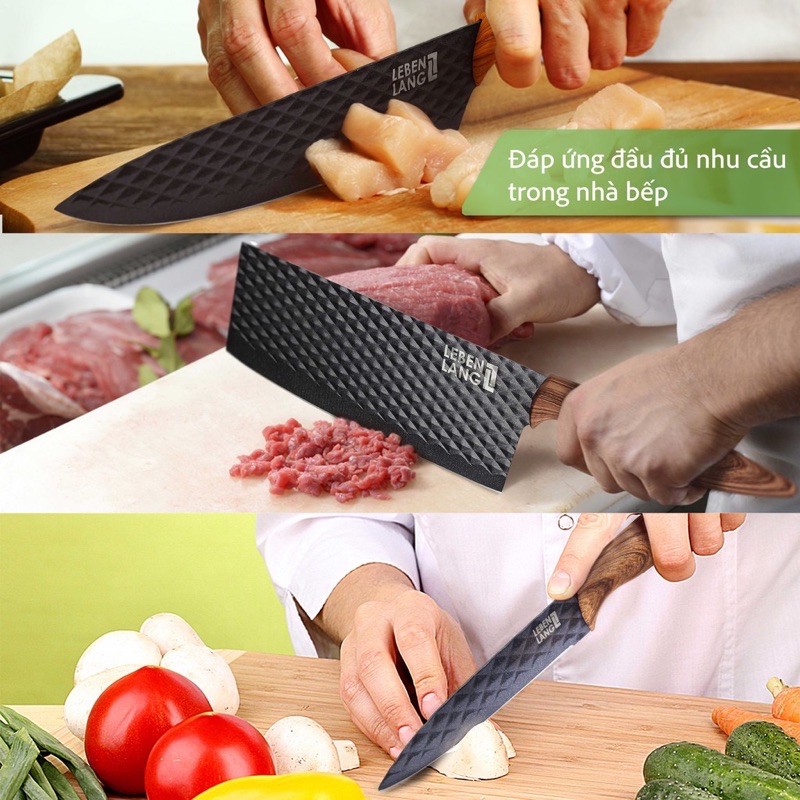 Bộ dao 5 món Lebenlang của Đức - Bảo Hành Chính Hãng 2 Năm