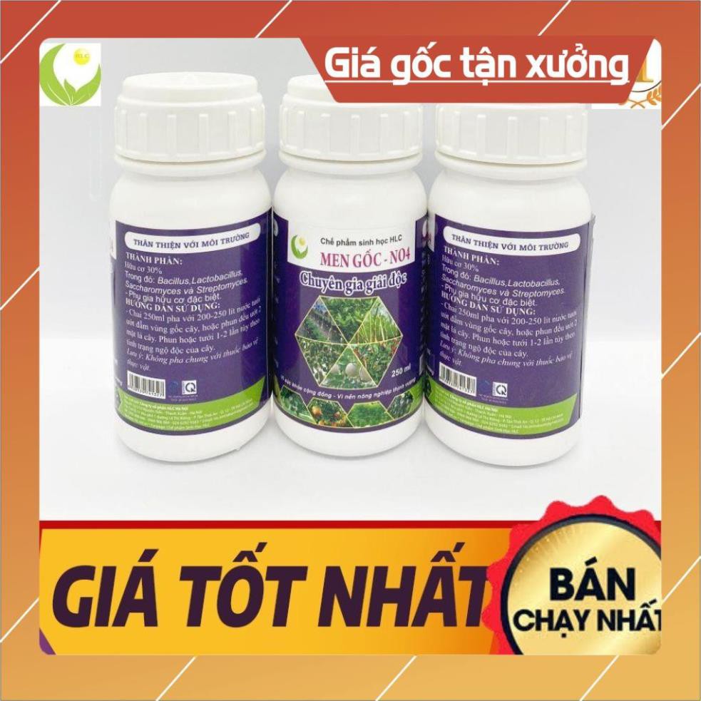 MEN GỐC NO4 250ML - CHUYÊN GIA GIẢI ĐỘC CHO CÂY TRỒNG BỊ NGỘ ĐỘC PHÂN BÓN, NGỘ ĐỘC THUỐC BVTV,...