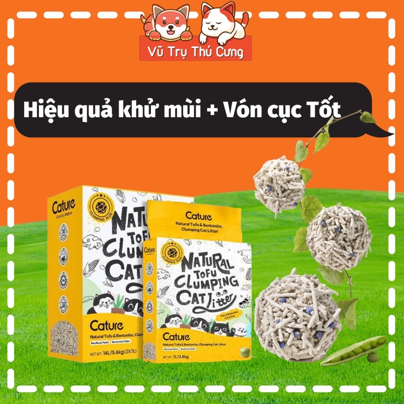 Cát đậu nành Tofu Cature mix đất sét 7L, mẫu mới 2022