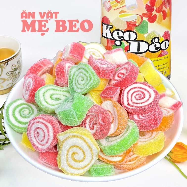 Kẹo dẻo Lốc Xoáy trái cây 400gr Mẹ Beo ăn vặt cực ngon