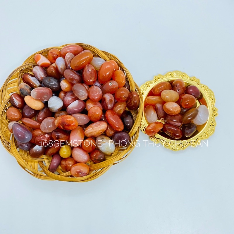 0Viên Đá Mài Bóng Tự Nhiên reiki, Thanh Tẩy ,Trang Trí chậu Cây, Thả Bể Cá