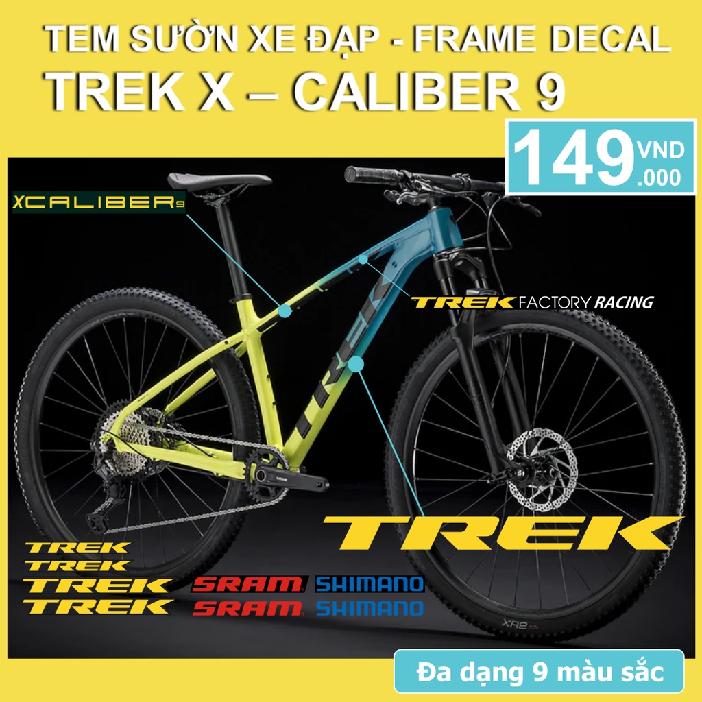 Tem decal dán sườn xe đạp TREK X-CALIBER 9 2022 | Frame decal