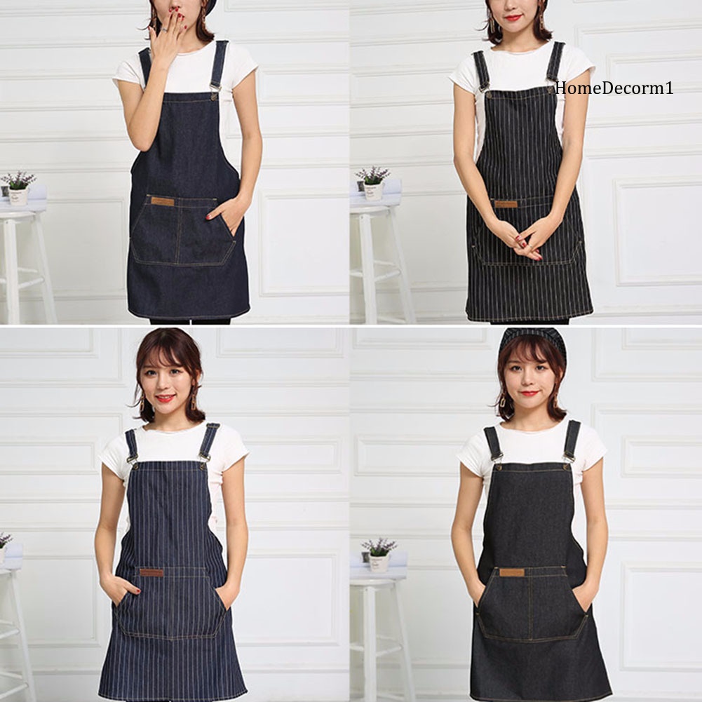 HCS-Adjustable Home Restaurent Kitchen Cooking Chef Baking Dress Apron with Pockets