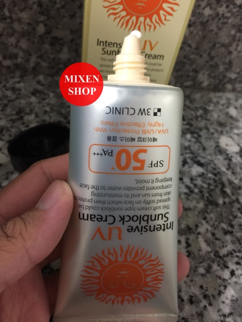 {Chính Hãng - Ảnh Thật} Kem chống nắng 3w Clinic Intensive UV Sunblock Cream SPF 50
