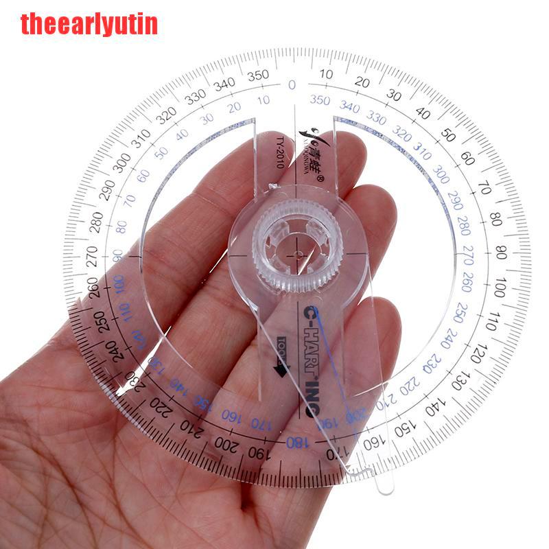 UTIN Portable Diameter Of 10cm Plastic 360 Degree Pointer Protractor Ruler