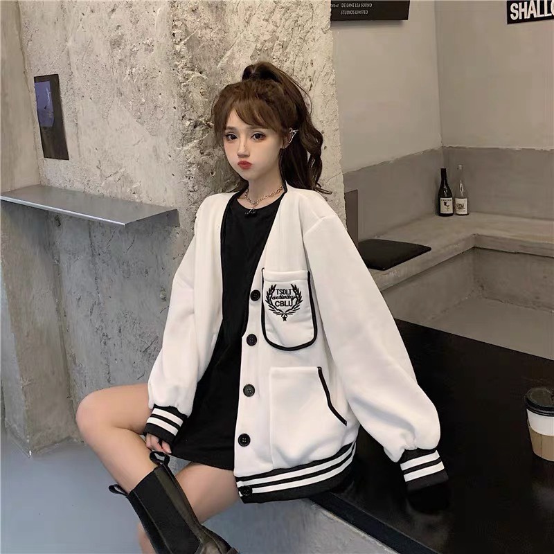 ÁO KHOÁC CARDIGAN NỮ PHỐI NÚT GÀI XINH XINH SIÊU CUTE THÊU HỌA  TIẾT CHẤT LIỆU CAO CẤP