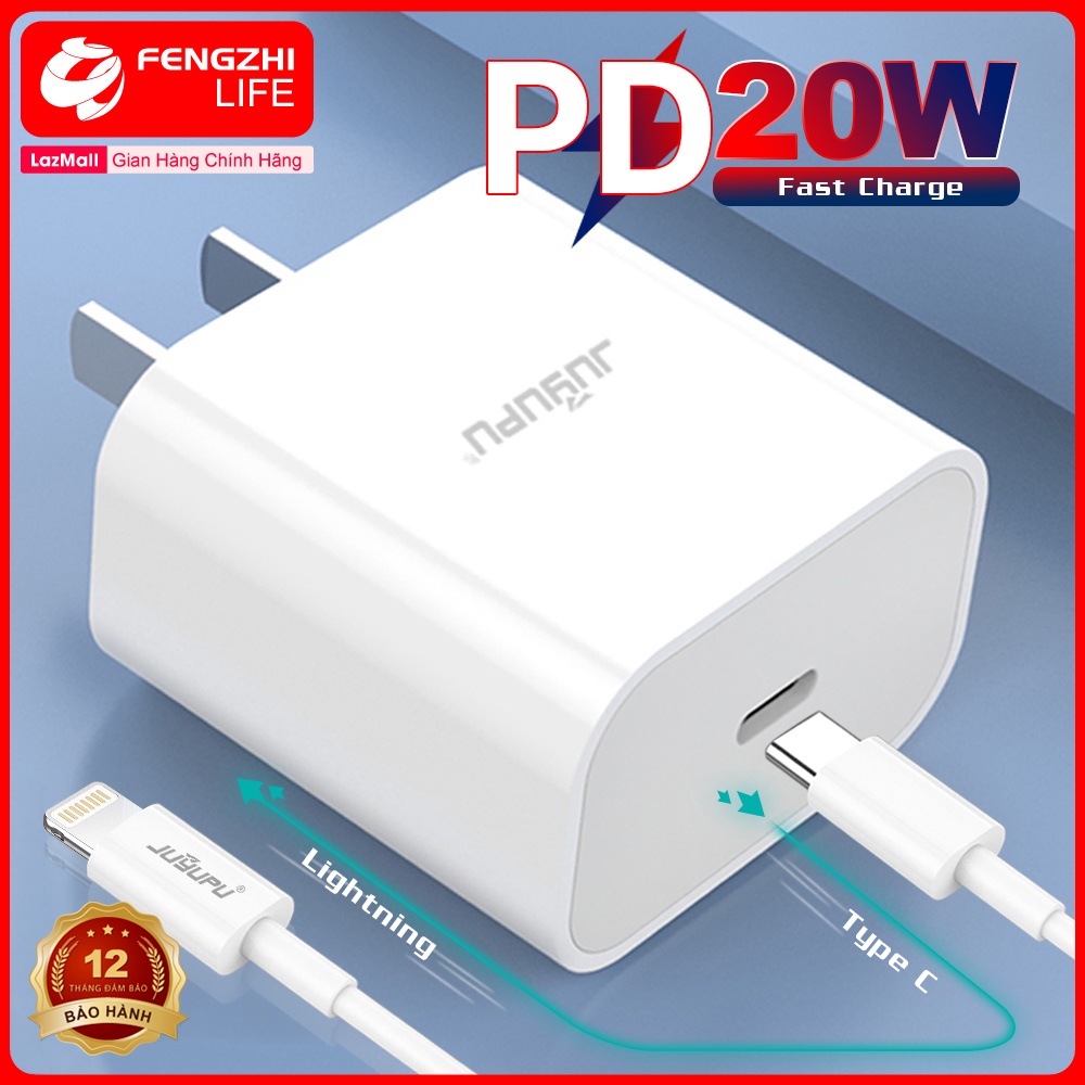 Sạc nhanh iphone FENGZHI A11 gồm củ sạc và dây sạc iphone PD 20W nguyên bộ sạc nhanh Ip cao cấp chính hãng