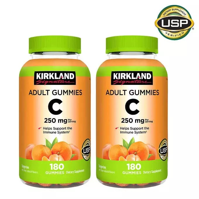 Kẹo Dẻo Bổ Sung Vitamin C Kirkland Adult Gummies C 250mg Hộp 180 viên - Nhập Khẩu Mỹ