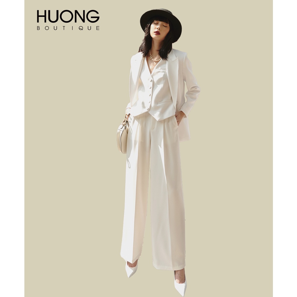 Set áo blazer, gile và quần suông nữ HUONG BOUTIQUE HBVEST160