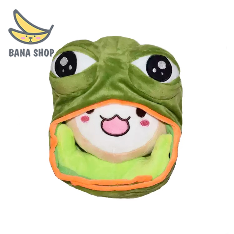 Mũ lông trùm đầu hình thú ếch xanh Pepe sad frog siêu bựa dành cho vozer voz
