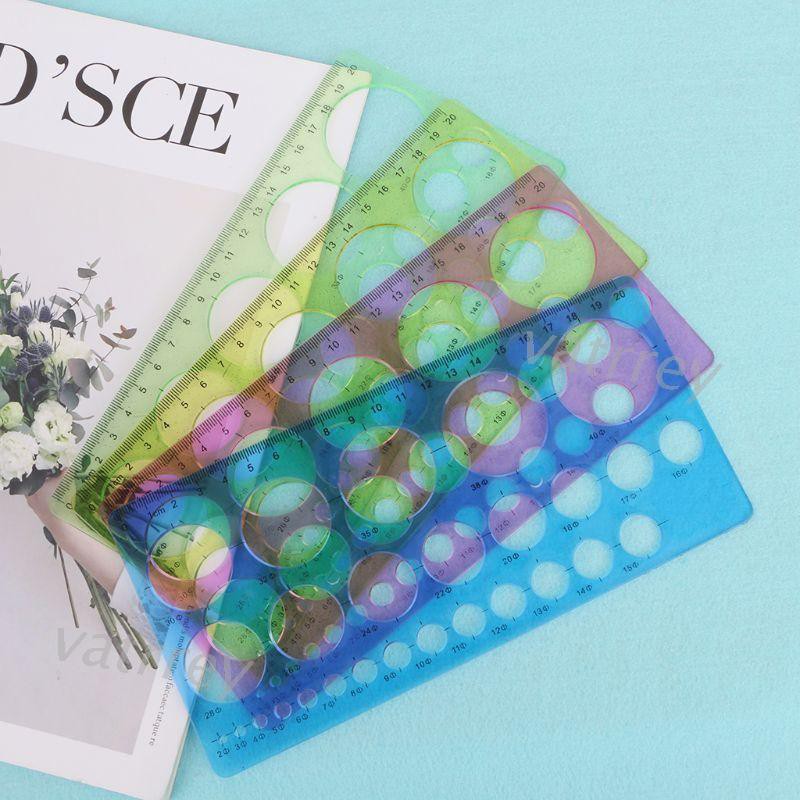 Thước kẻ có vòng hình học chất liệu nhựa cho học sinh