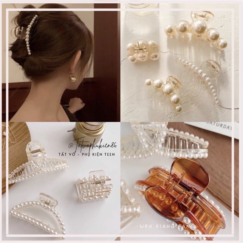 Kẹp tóc hàn quốc hot trend ❤️SALE❤️Kẹp tóc càng cua -đính ngọc  TT203