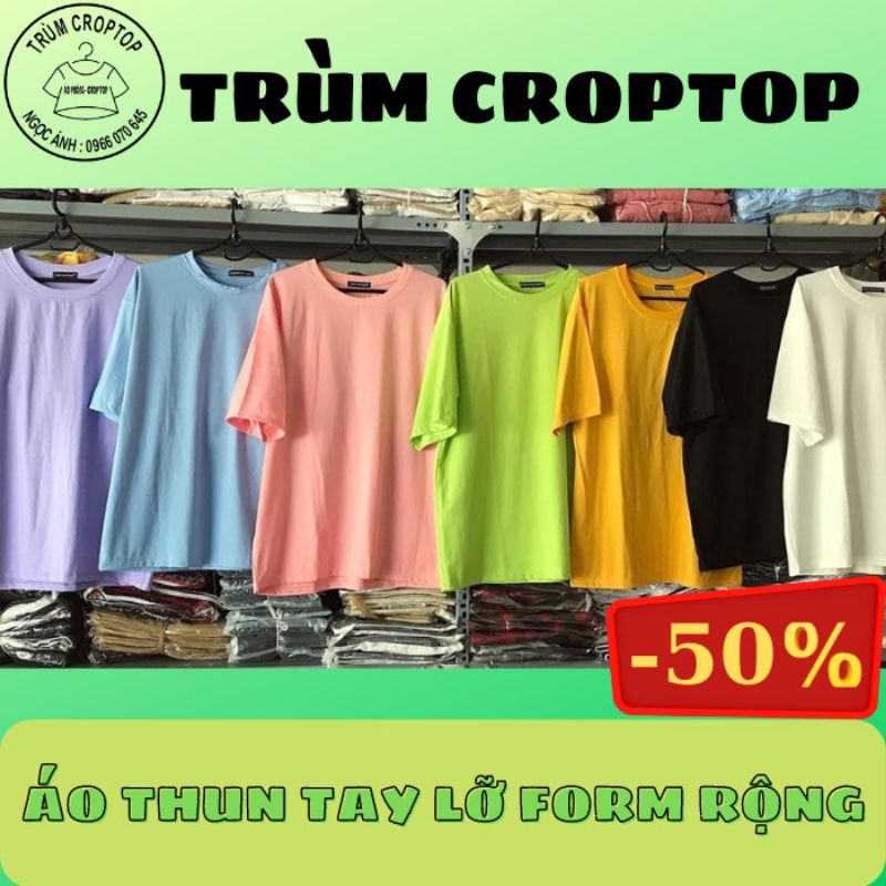 Áo Thun Nam Nữ Tay Lỡ , Áo Phông Trơn UNISEX Form Rộng - Basic Tee