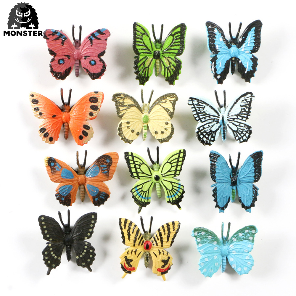 Monster Set 12 Con Rối Hình Bọ Rùa Khổng Lồ / Bươm Bướm / Số Hành Động Bằng Nhựa pvc Dành Cho Học Sinh 3 +