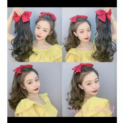 tóc cột nơ xoăn❤freeship 50k❤ tóc cột nơ xoăn đủ màu đủ kiểu