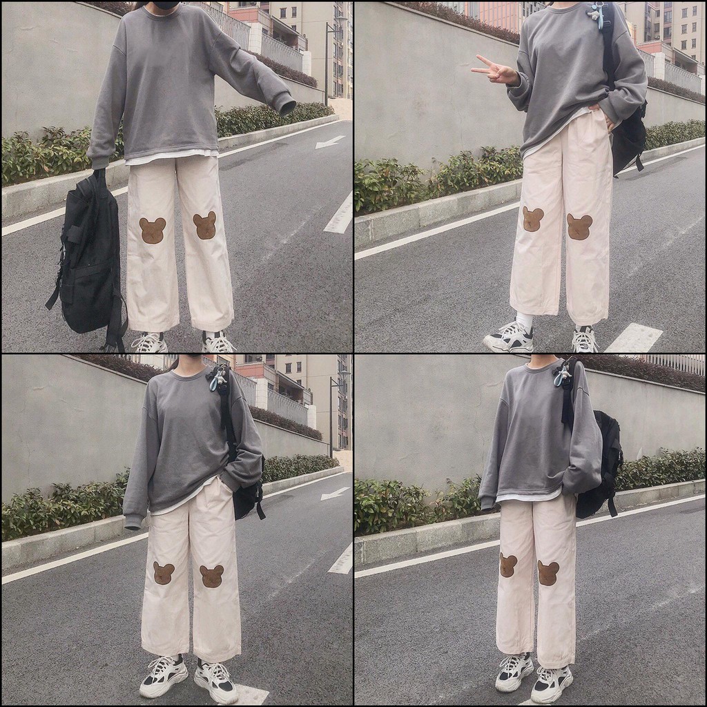 Quần Kaki Thêu Gấu (ống suông) siêu xinh | BigBuy360 - bigbuy360.vn