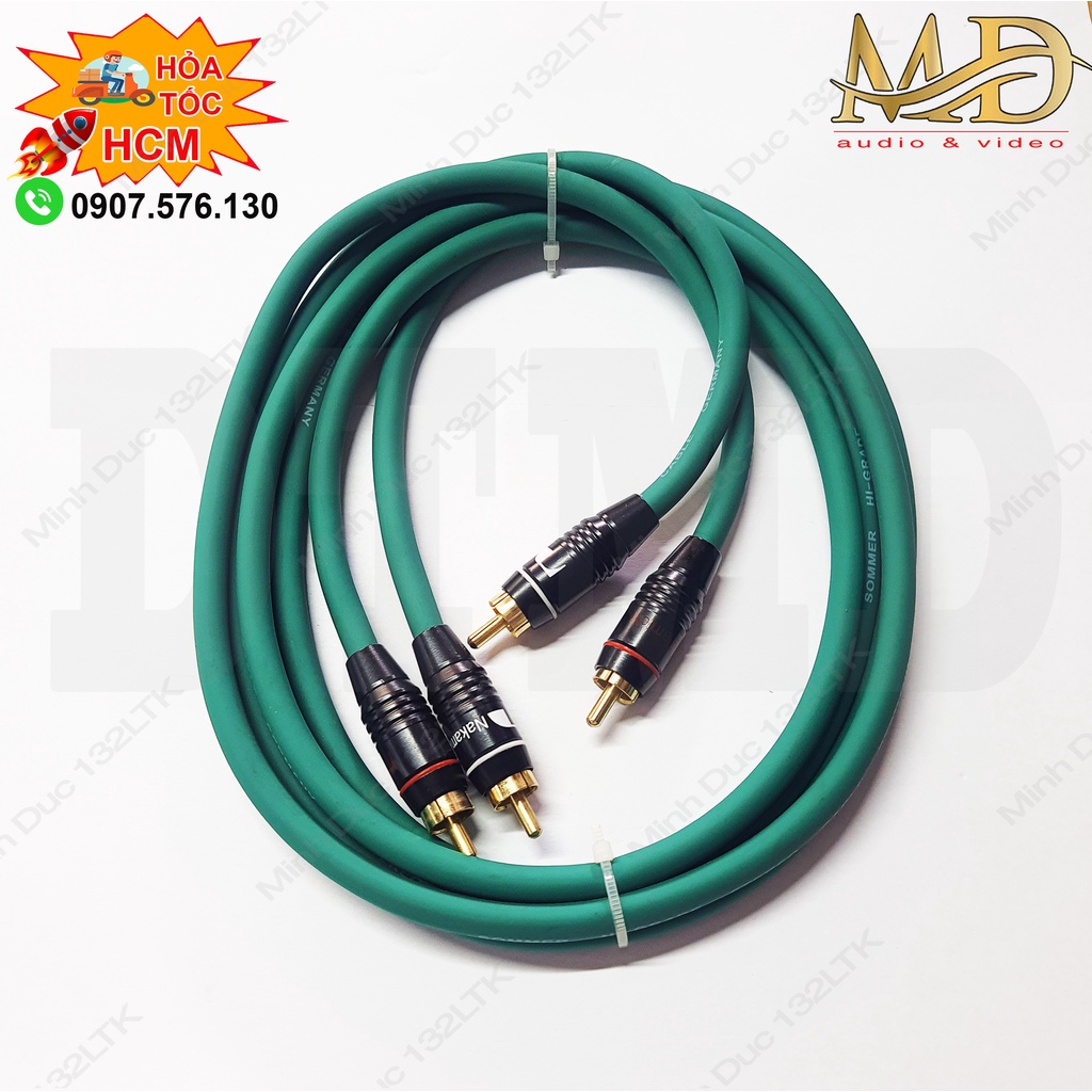 RCA/AV Cable - Dây Cáp bông sen 4 đầu 1m, 1m5 kết nối âm Thanh từ Vang số, Mixer tới Loa, Amply JSJ, Liton...