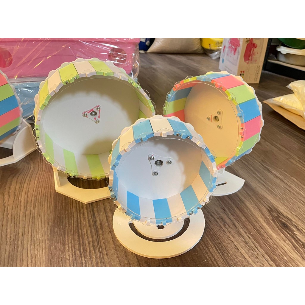 Whell gỗ ép lắp ráp Đa sắc size 16cm,18,5cm,21cm cho hamster,nhím,bọ ,..