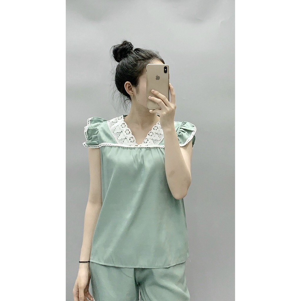 Bộ Đồ Pijama Đũi - Bộ Đũi Mặc Nhà  Tay Hến Họa Tiết Mát Lịm [Hàng Siêu Đẹp] Kèm SP Thật | BigBuy360 - bigbuy360.vn