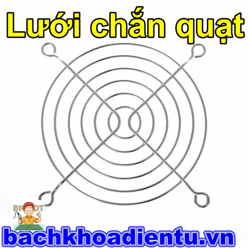 Lưới chắn quạt tản nhiệt đầy đủ kích thước.