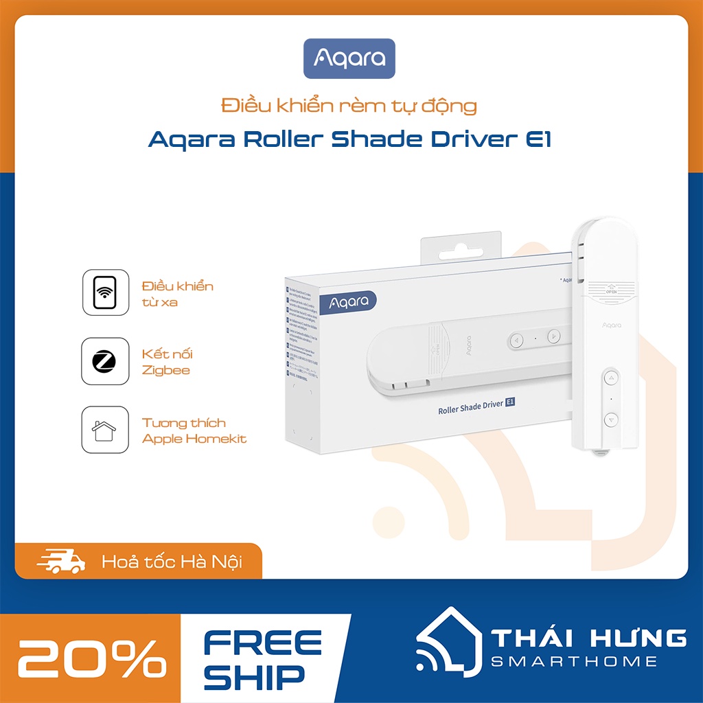 Động cơ rèm cuốn hạt thông minh Aqara E1 - Zigbee 3.0 - Hỗ trợ Homekit, Aqara Home, bản quốc tế.