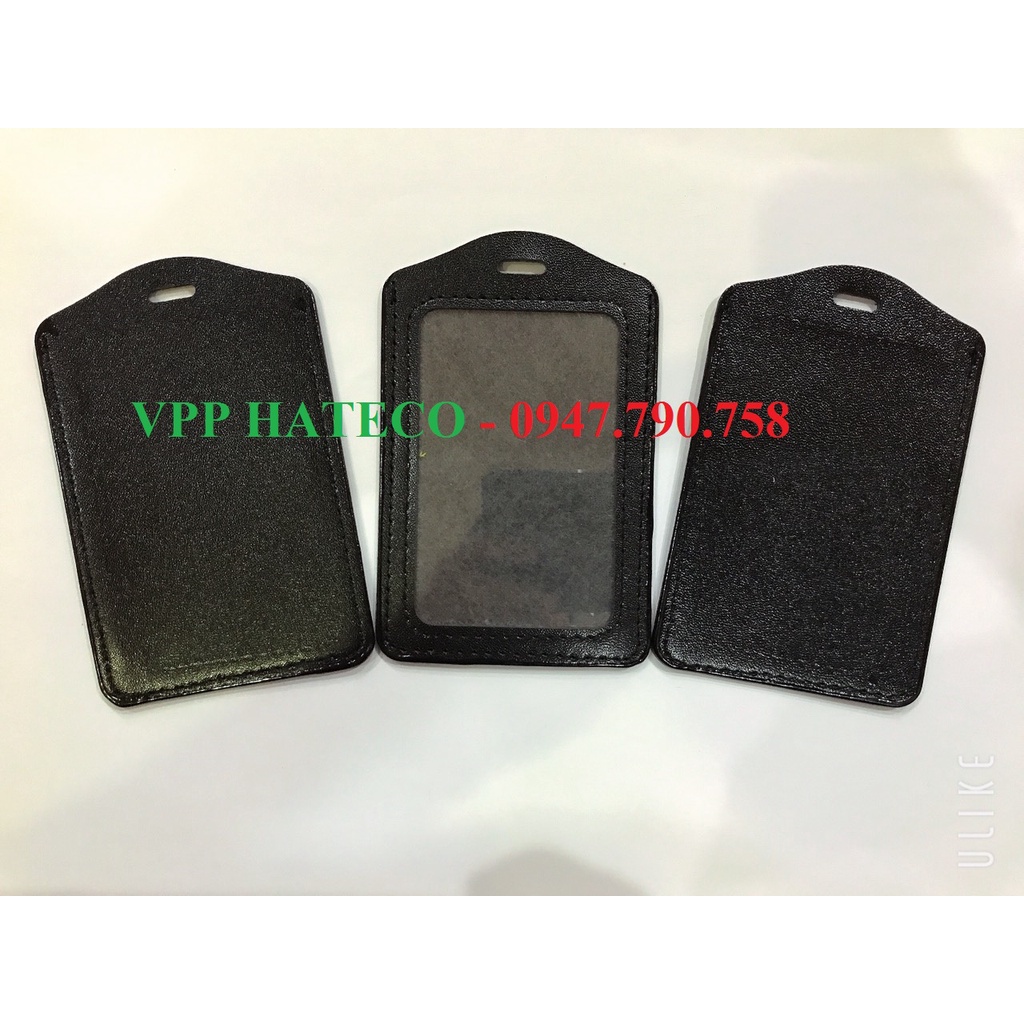 Thẻ đeo da ĐEN DỌC Bao da đựng thẻ nhân viên dọc 8,6 x 5,4cm Bao da PU đựng thẻ ID/thẻ tiện dụng cho học sinh/văn phòng