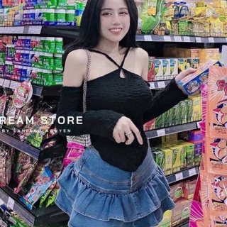 Áo xốp kiểu hở vai bigsize