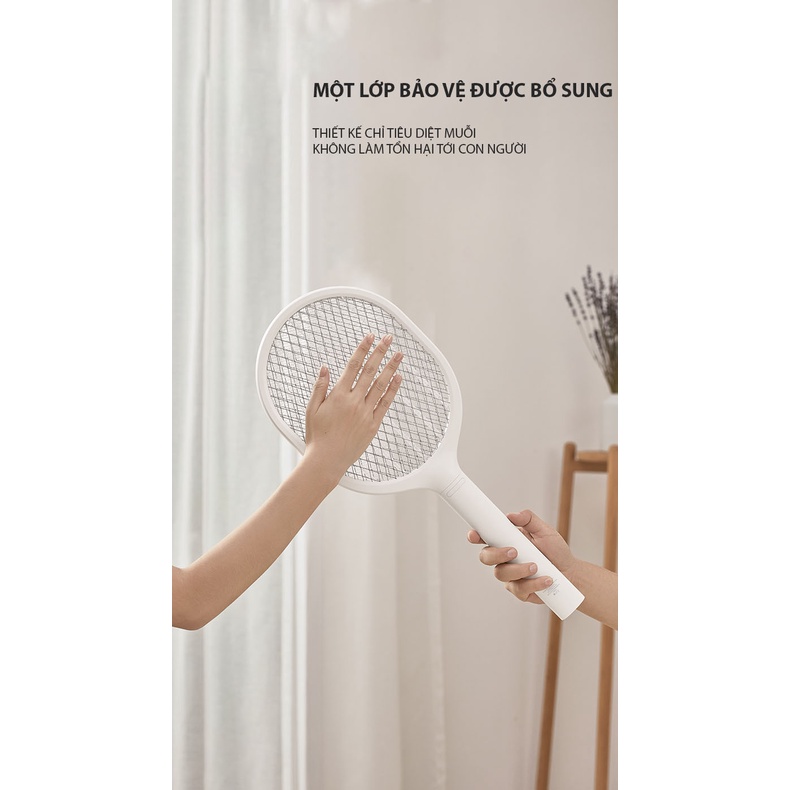 Vợt Muỗi Thông Minh Kiêm Đèn Bắt Muỗi Tự Động Jisulife MS02 - 3 Chức Năng Trong 1 - Điện Áp Cao 2700V - Pin 1800mAh