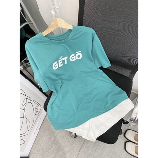 Set áo thun pull xanh Gét Gô + Quần short trắng