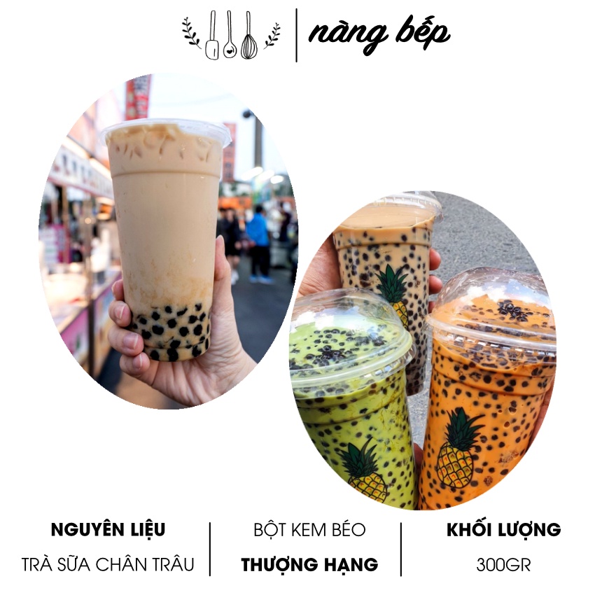 Bột Kem Béo Nguyên liệu làm trà sữa trân châu tự pha tuyệt phẩm 300gr | BigBuy360 - bigbuy360.vn
